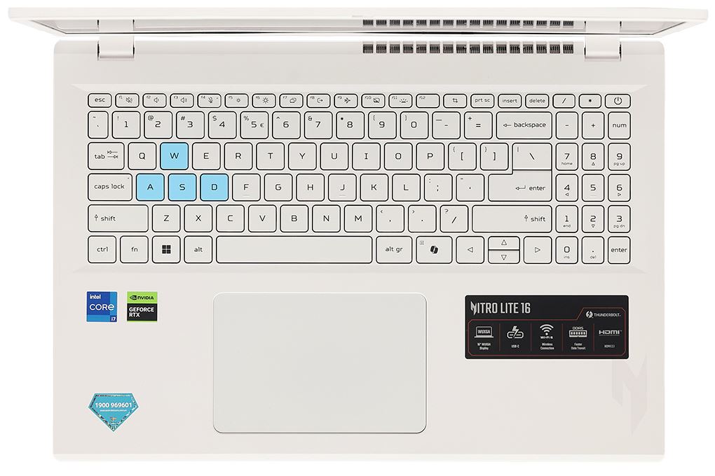 Laptop Acer Gaming Nitro Lite N24H6 (NL16-71G-71FN)(Core i7-13620H, 16GB, 512GB, RTX4050-6GB, W11H, 16.0FHD+, Trắng)